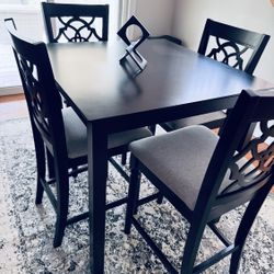 5 Piece black Wood Table Set