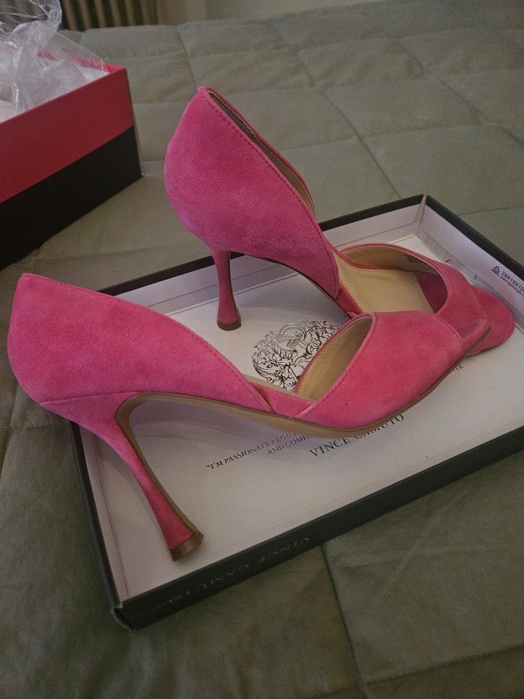 Vince Camuto Fuschia Suede Heels