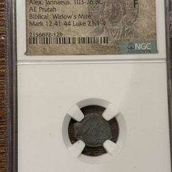 Judaea, Alexander Jannaeus (103–76 BC) AE Prutah Widow’s Mite Coin