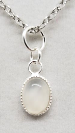 Natural Moonstone Silver Necklace