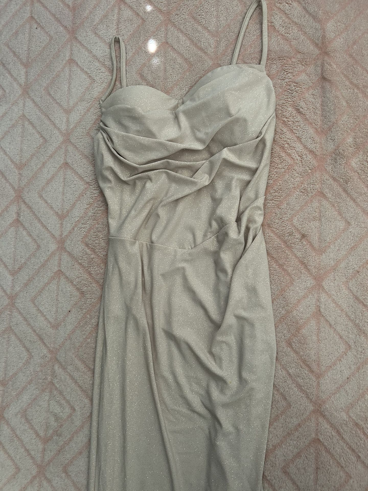 Glitter Beige Dress