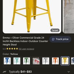 Yellow Metal Barstools
