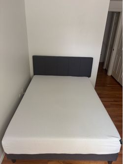 Moving Sale-Full Size Zinus Memory Foam Mattress + Grey Upholstered Bed Frame / Platform Bed