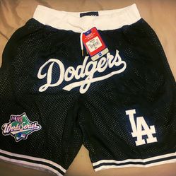 Los Angeles Dodgers black white basketball shorts