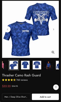 Blue Camo THRASHER Rash Guard set