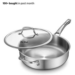 Brand New : 6-Quart Stainless Steel Saute Pan with Li