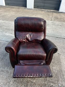 Genuine Leather Recliner Chair – Burgundy/Oxblood – Very Comfortable