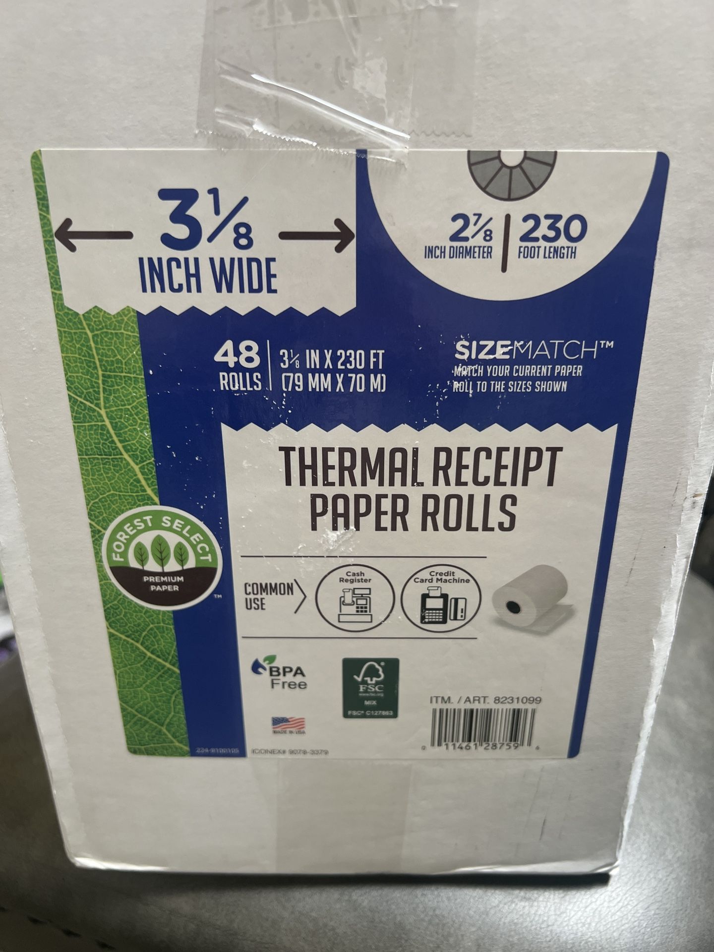 Forest Select Thermal Receipt Paper Rolls, White