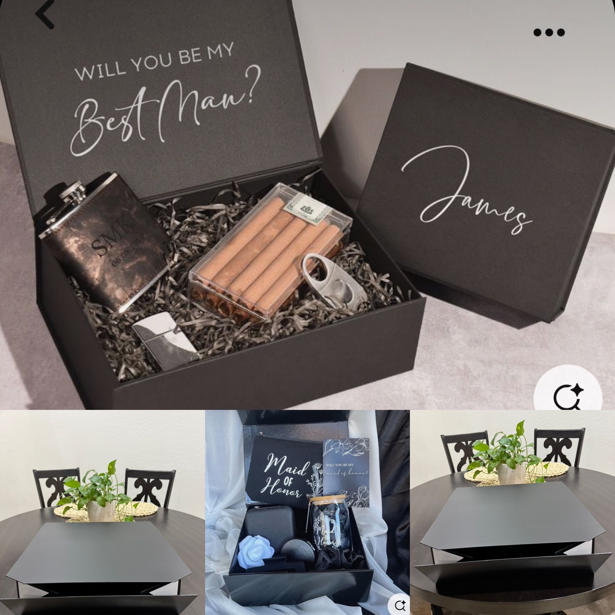 Extra-large foldable gift boxes with magnetic lids