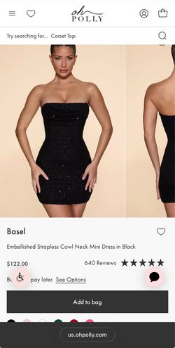 Oh Polly Embellished Black Mini Dress