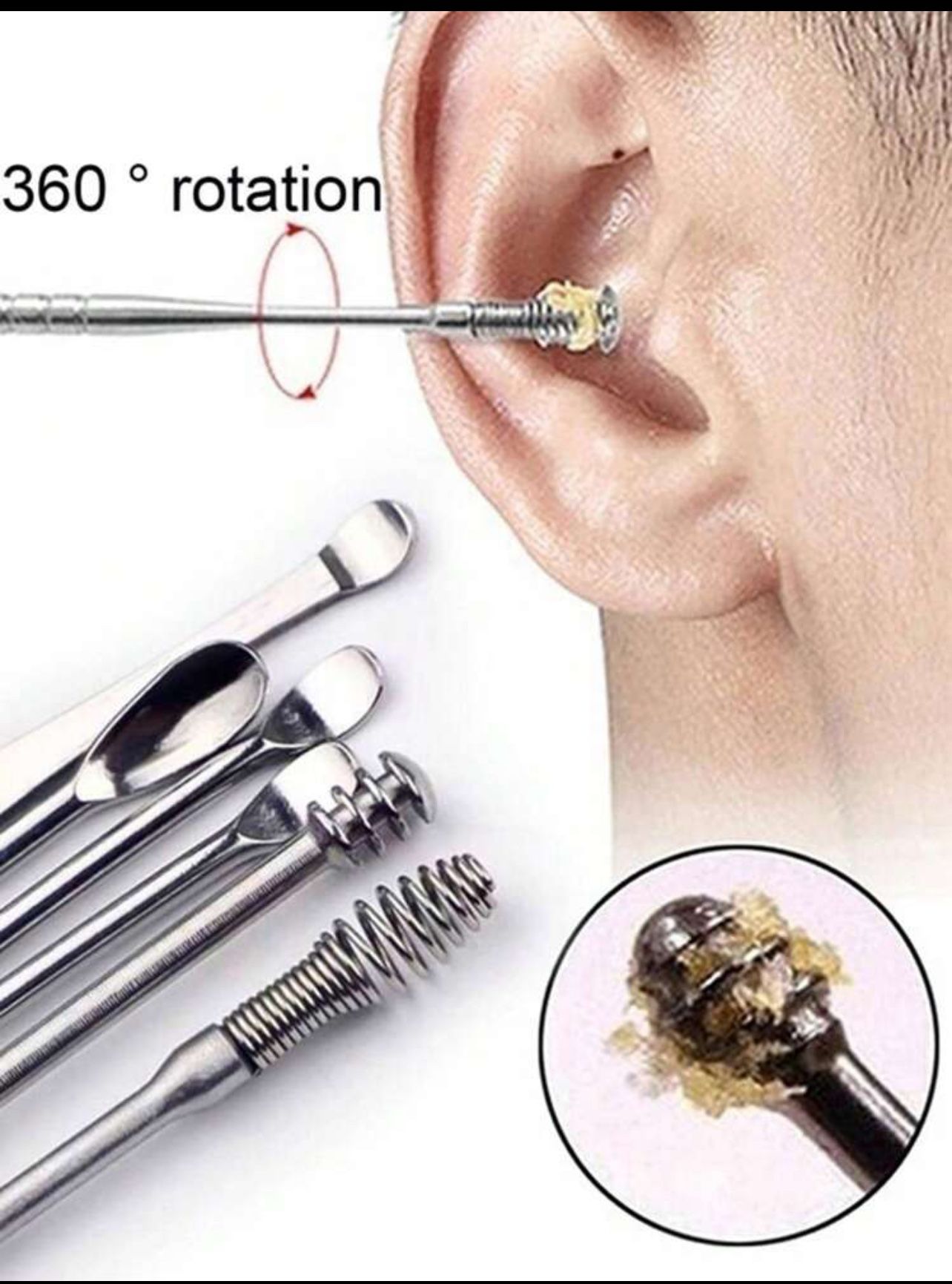 6pcs/Set Stainless Steel Earwax Removal Tool Kit, Ear Cleaner, Ear Cleaning, Living Room Home Bedroom Bathroom House Decor, Travel Stuff, Wedding, Par