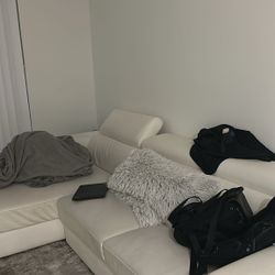 SOFA WHITE LEATHER 