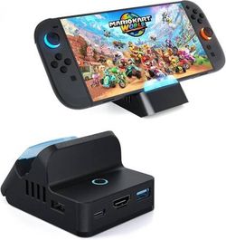 new Docking Station for Nintendo Switch 2, Portable TV Dock with 4K@60Hz HDMI Output, 60W PD Charging, USB 3.0 & USB 2.0 Ports, One-Touch Mode Switch,