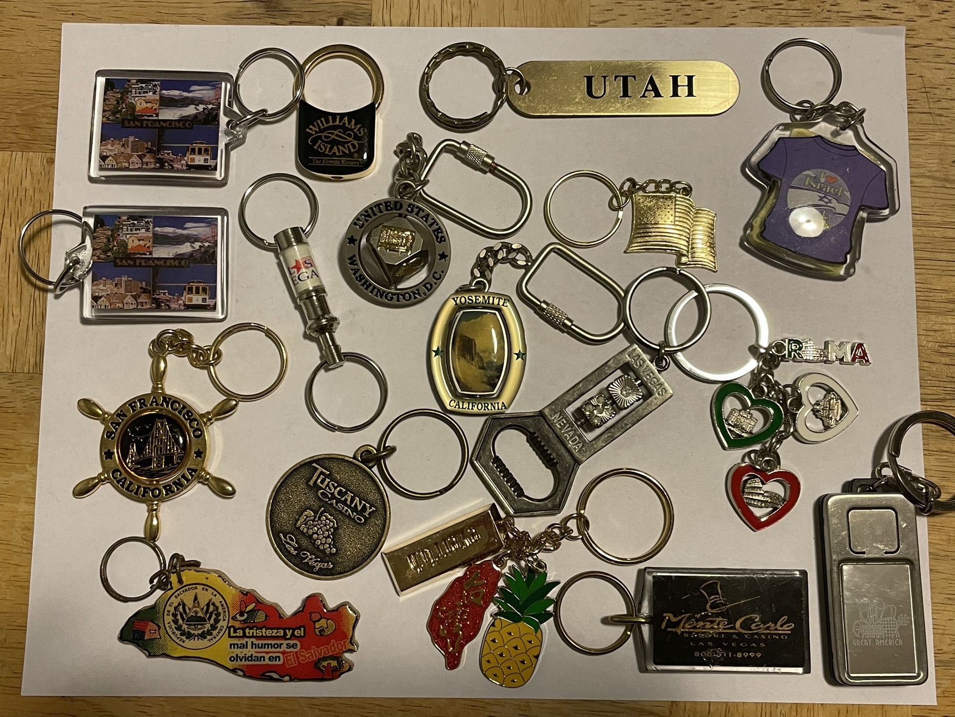 17 Travel key Chains 