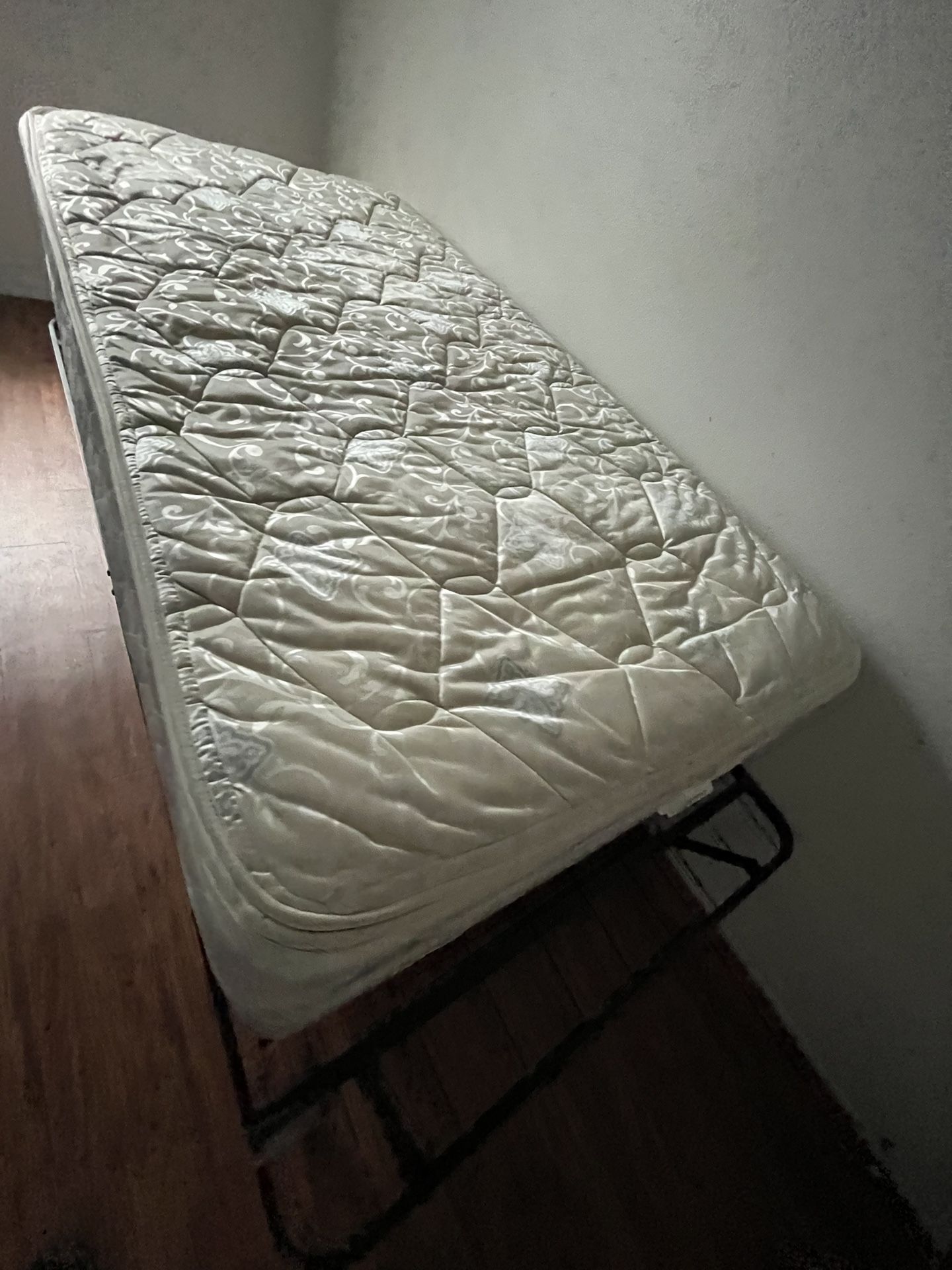 Twin Mattress, Box Spring And Bed Frame