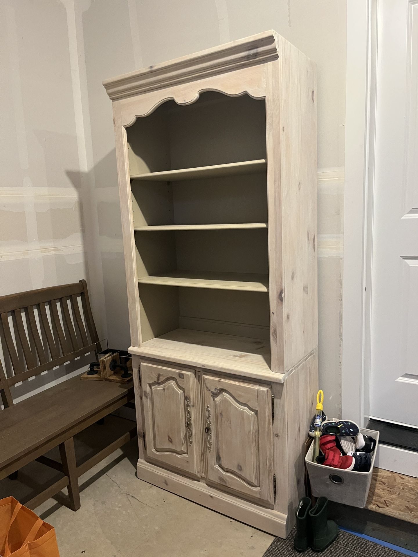 Ethan Allen Antique Vintage Cabinet & Hutch Shelf Display