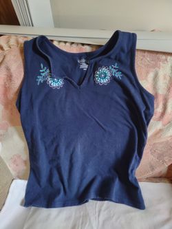 Blue sleeveless SP shirt
