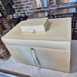 Big Beautiful Pottery Barn Jewelry Box w/ Travel Case