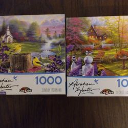 Lot Of 2 Abraham Hunter Jigsaw Puzzles 