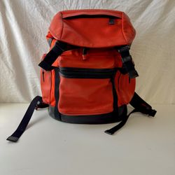 Coach backpack perforated red leather Orange Used