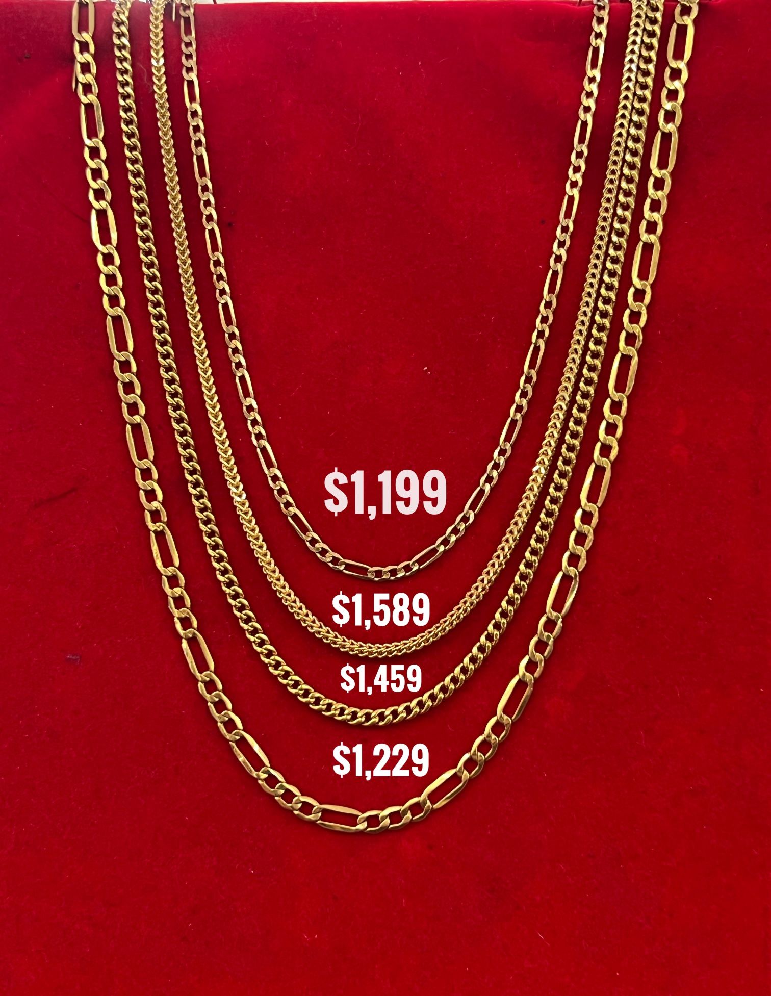 14k Gold Chains (Not plated)