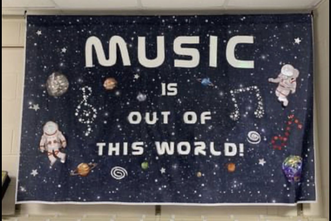 Banner/Bulletin board Decor: Music Is Out Of This World, Outer Space Theme