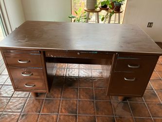 Mid-century metal steamer desk