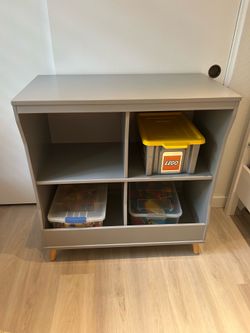 Gray toy shelf/ changing table