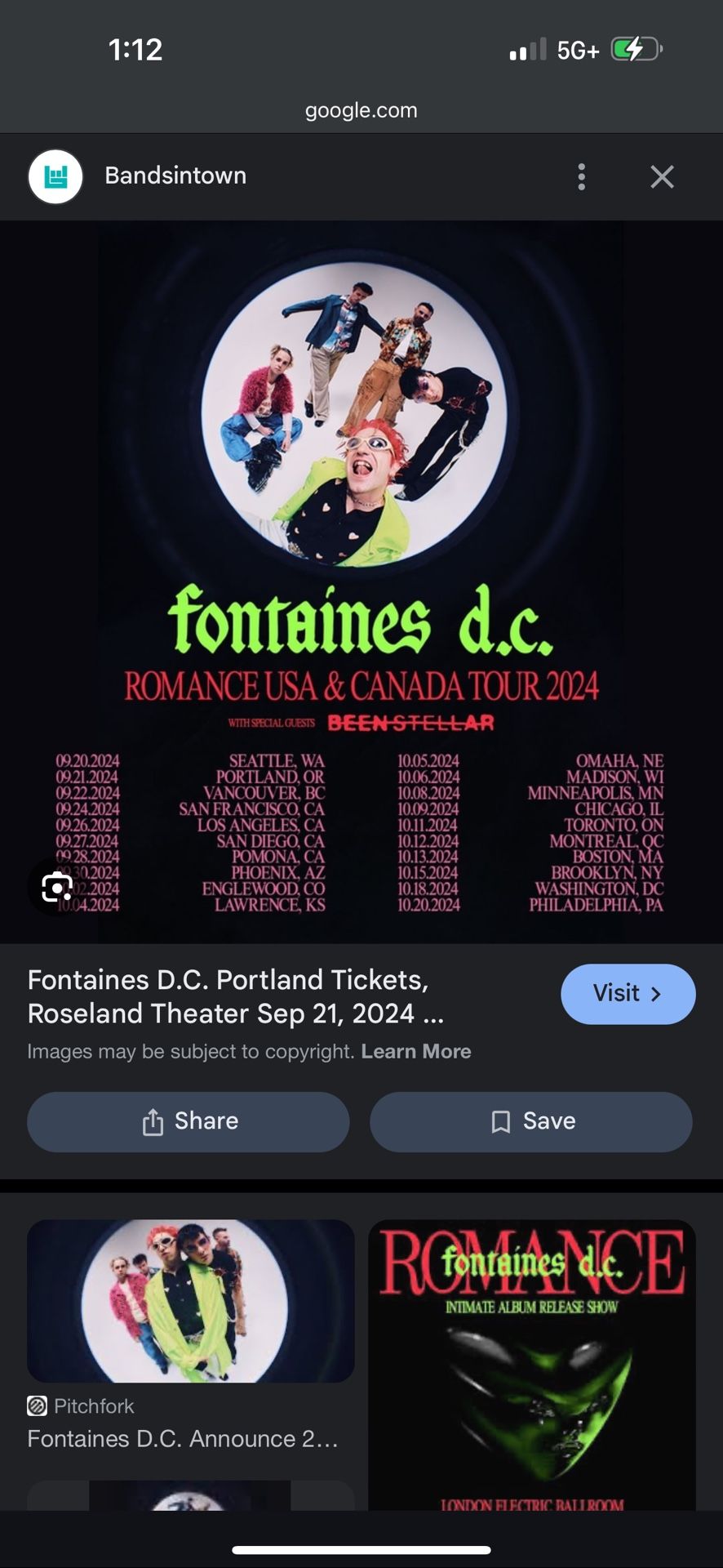 Fontaines DC 9/21 Roseland Portland TONIGHT