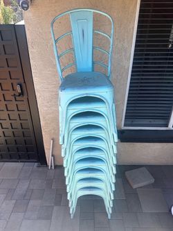 10 metal chairs