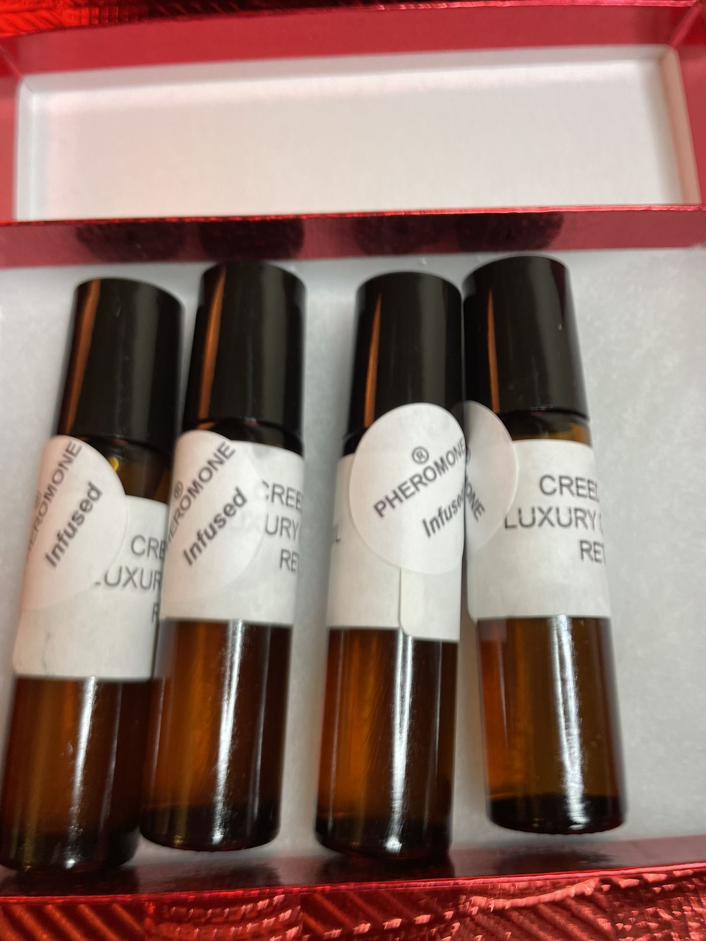 4 Roll On Bottles Of men’s Perfume Luxury BODY oil fragrance 10 ml each   portable, packable fragrance that’s ready to travel. Fearless, fresh and unt