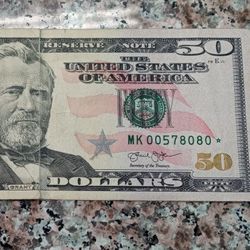 Star Note, 50 Dollar Federal Reserve
