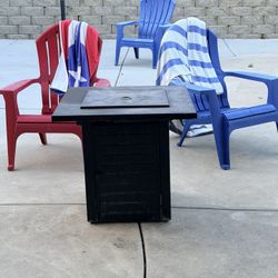 Gas Fireplace & Chairs 