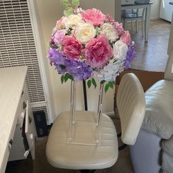 Pink, Purple And Ivory Center Pieces Quinceanera, Wedding , Baby Shower Etc