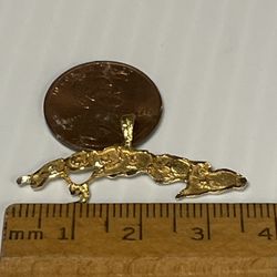 Vintage 14k Yellow Gold Unique CUBA Map Pendant / Charm with the Isle of Pines