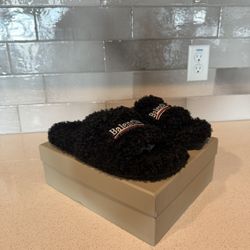 Balenciaga Fluffy Slippers