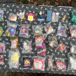 Happy Meal Toys 90s–00s McDonald’s BK Wendy’s DQ Sealed and Unsealed. Includes Pokémon Keychain Toy - 47 Items Total