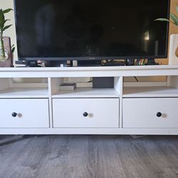 Ikea TV Stand White With 3 Drawers