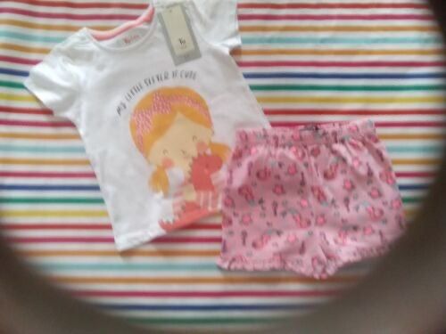 girls new with tags top and shorts age 18-24 months