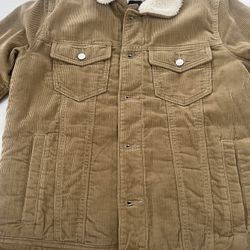 Abercrombie & Fitch Men Brown Corduroy Sherpa Lined Jacket Small