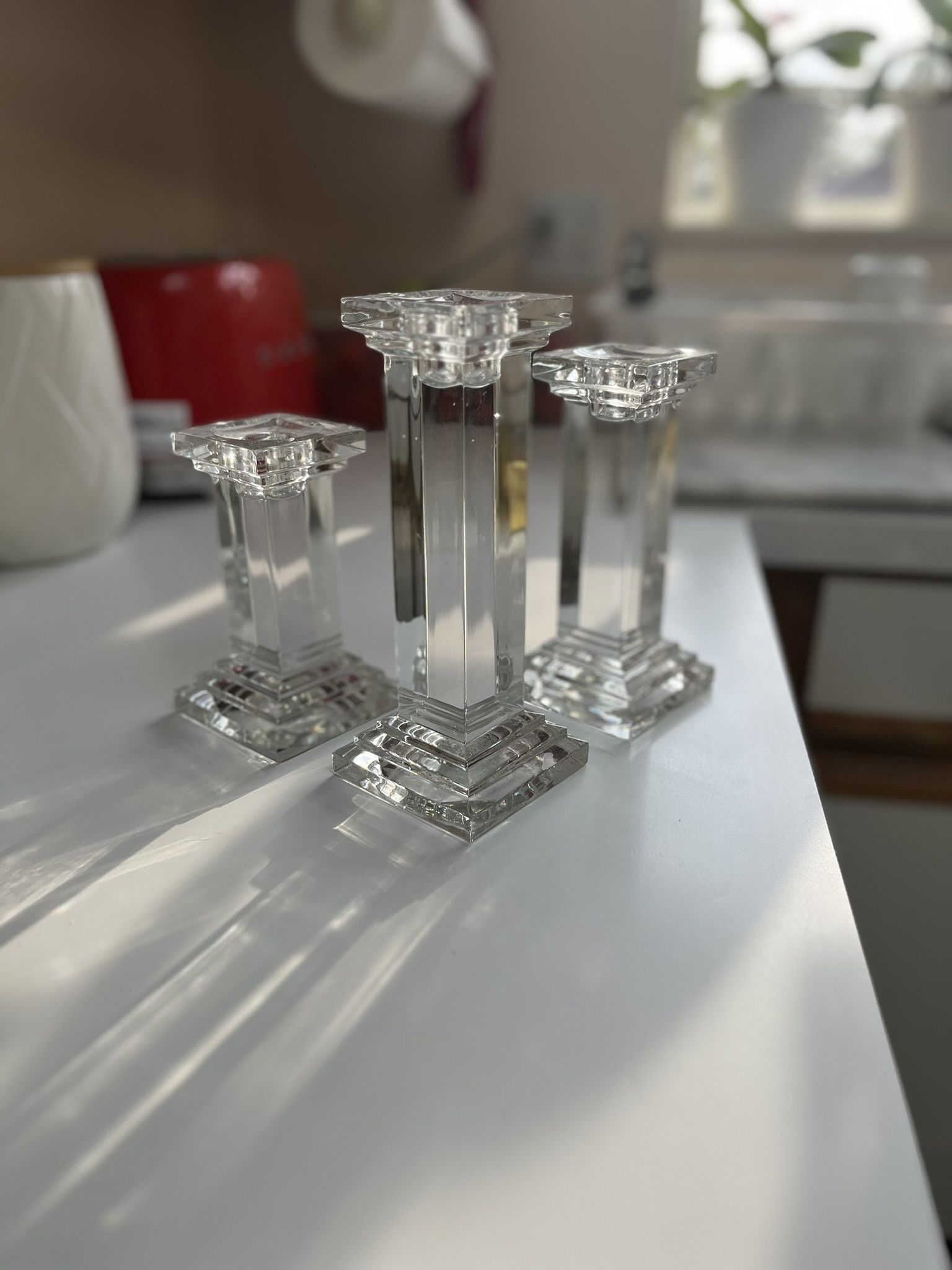 Crystal Candle Holder Set Of 3