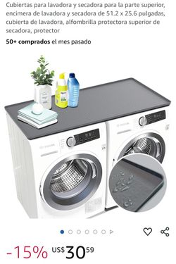 Cubiertas para lavadora y secadora para la parte superior,
encimera de lavadora y secadora de 51.2 x 25.6 pulgadas
cubierta de lavadora, alfombrilla F
