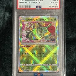 Pokemon JP Radiant Venusaur Pokemon Go PSA 10