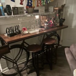 Bicycle Bar With 2 Bar Stools