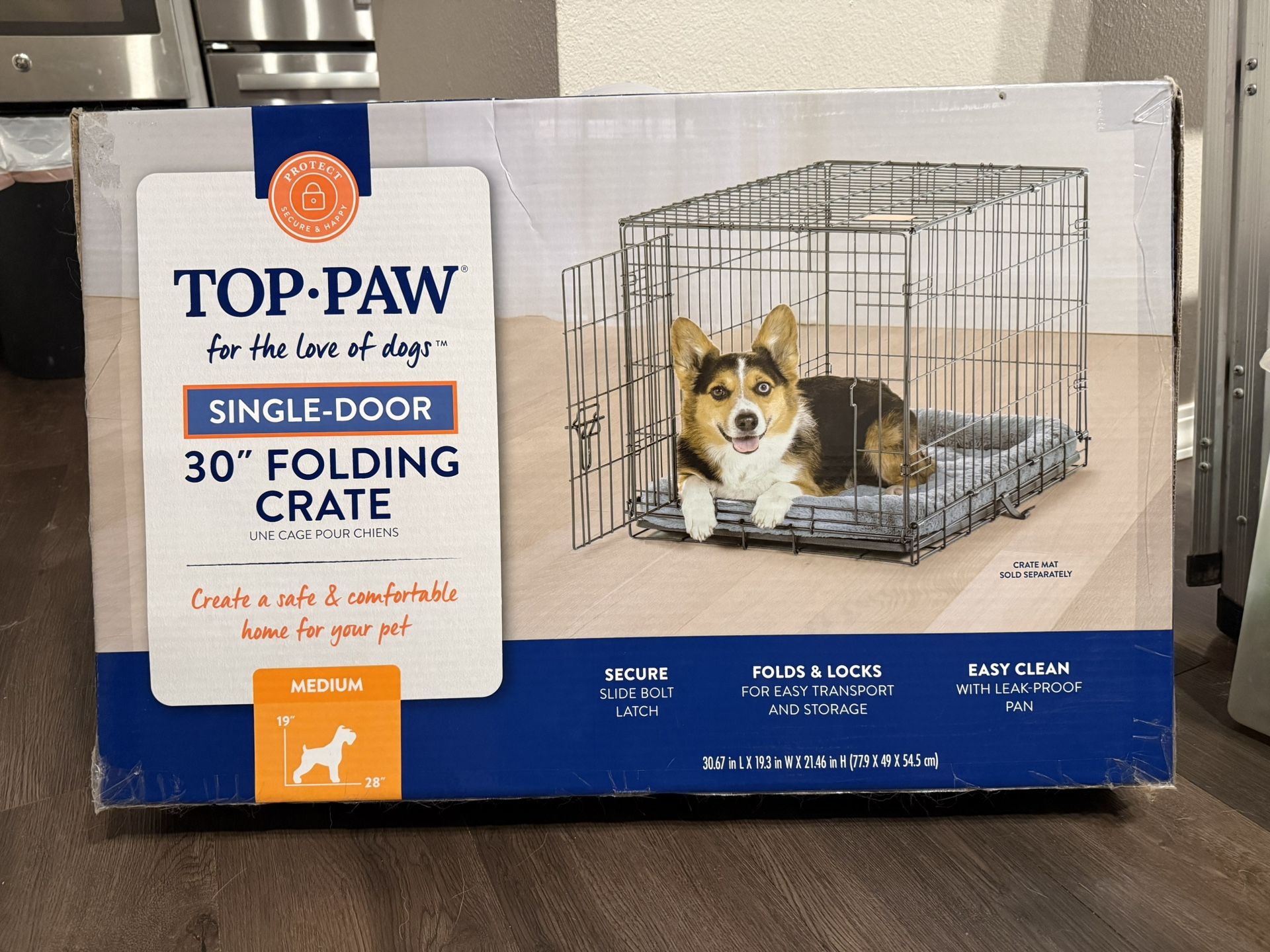 Top Paw 30” Folding Crate