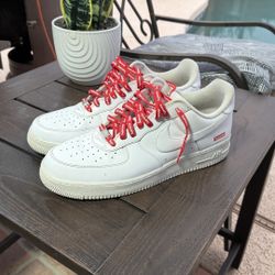 13 Men’s White Supreme x Nike Air Forces