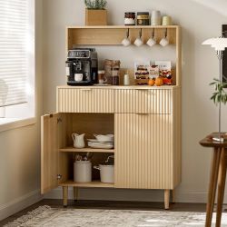 Sideboard Buffet Cabinet with Storage, Modern Coffee Bar Cabinet with Drawers, Cabinets, Shelves