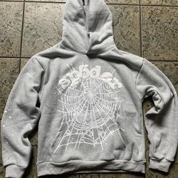 Gray And White Spider Hoodie 