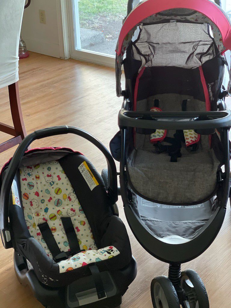 Hello Kitty Stroller And Car Seat