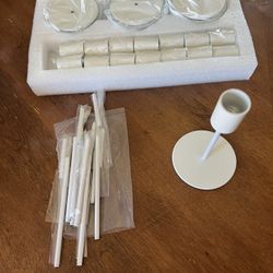 White Candle Holders 